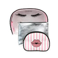 Lips & Lashes Bag In Bag(Set Of Three) - White + Blush Pink